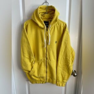 Chaps Sueded Fleece Yellow Zipper Hoodie
